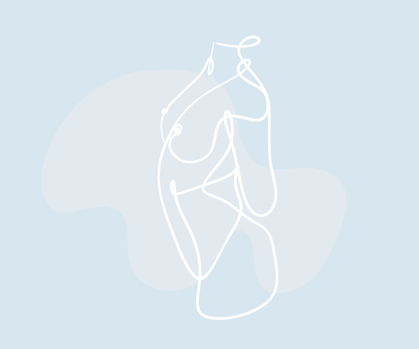 Breast Plastic Surgery Line Drawing